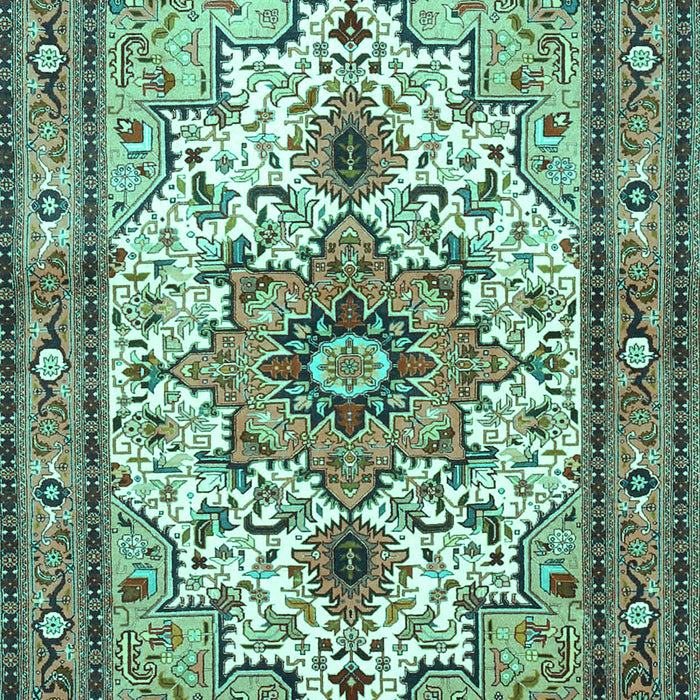 Machine Washable Persian Turquoise Traditional Area Rugs, wshtr4754turq