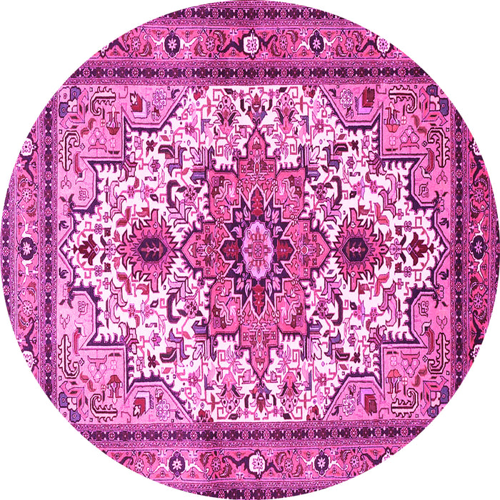 Round Persian Pink Traditional Rug, tr4754pnk