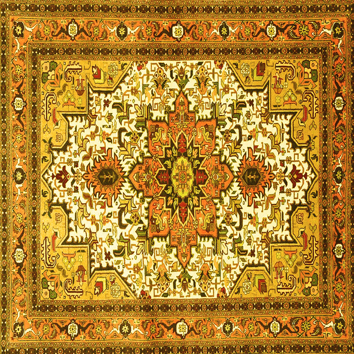 Square Persian Yellow Traditional Rug, tr4754yw