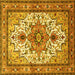 Square Persian Yellow Traditional Rug, tr4754yw