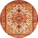 Machine Washable Persian Orange Traditional Area Rugs, wshtr4754org