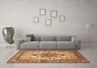 Machine Washable Persian Brown Traditional Rug in a Living Room,, wshtr4754brn