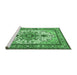 Sideview of Machine Washable Persian Emerald Green Traditional Area Rugs, wshtr4754emgrn