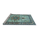 Sideview of Machine Washable Persian Light Blue Traditional Rug, wshtr4754lblu