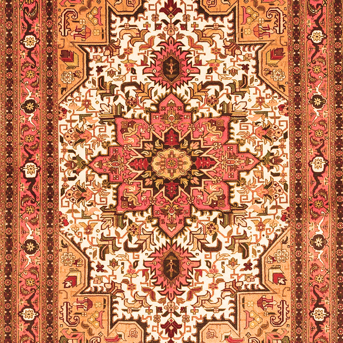Serging Thickness of Machine Washable Persian Orange Traditional Area Rugs, wshtr4754org