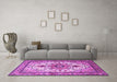 Machine Washable Persian Purple Traditional Area Rugs in a Living Room, wshtr4754pur