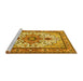 Sideview of Machine Washable Persian Yellow Traditional Rug, wshtr4754yw