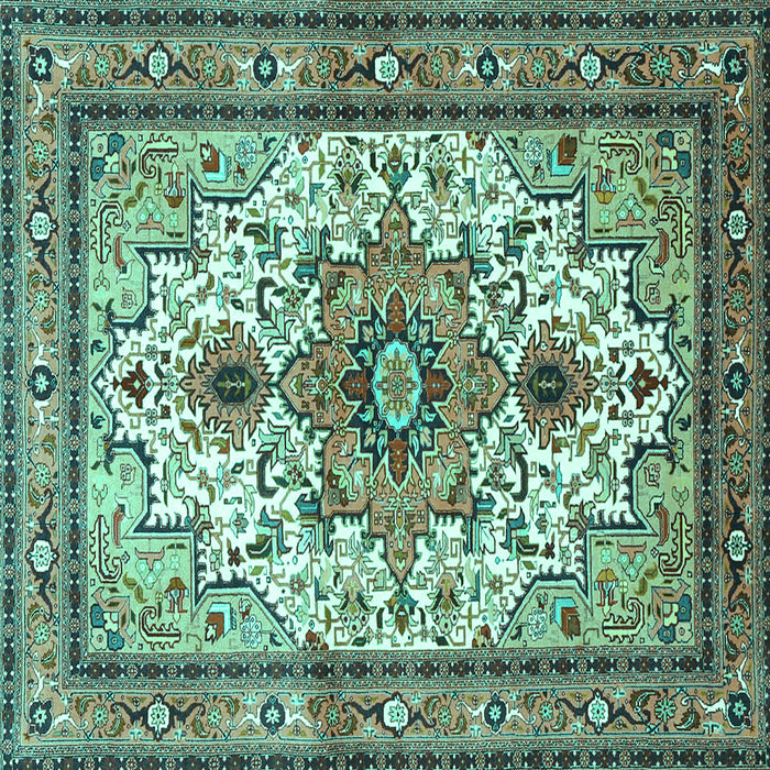 Square Persian Turquoise Traditional Rug, tr4754turq
