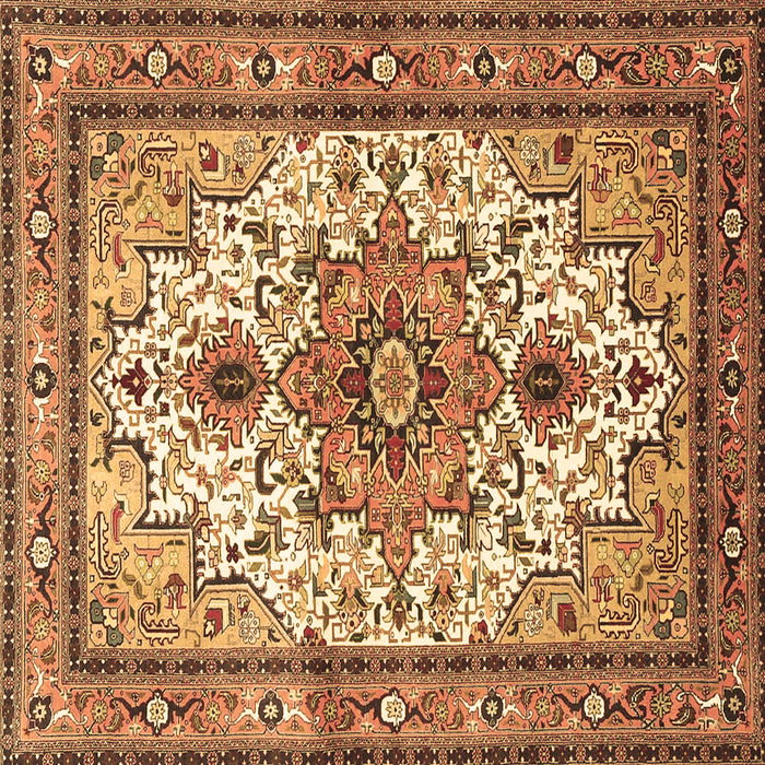 Square Persian Brown Traditional Rug, tr4754brn