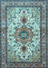 Machine Washable Persian Light Blue Traditional Rug, wshtr4754lblu