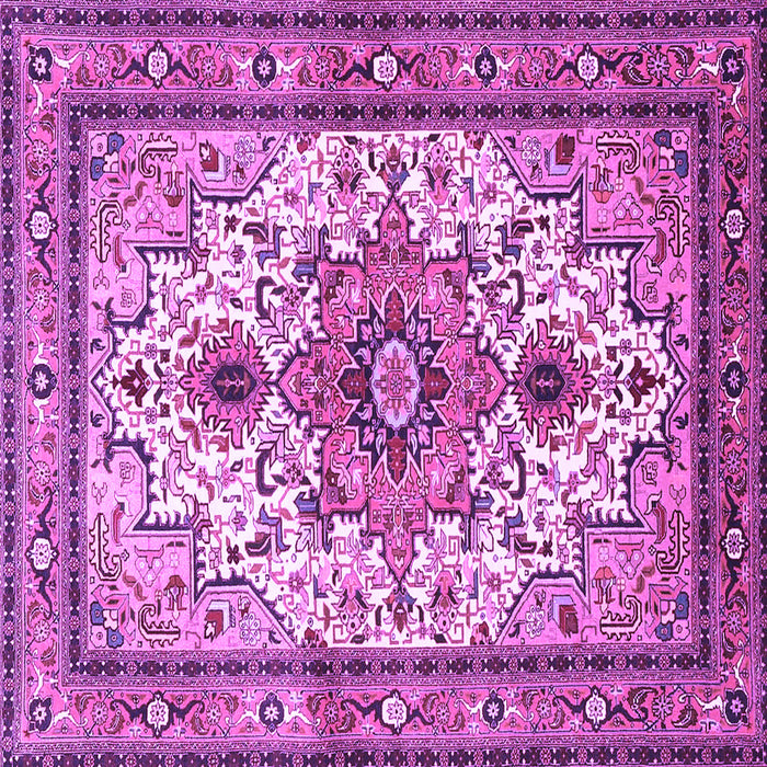 Square Machine Washable Persian Purple Traditional Area Rugs, wshtr4754pur