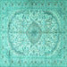 Square Persian Turquoise Traditional Rug, tr4755turq