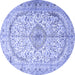 Round Persian Blue Traditional Rug, tr4755blu