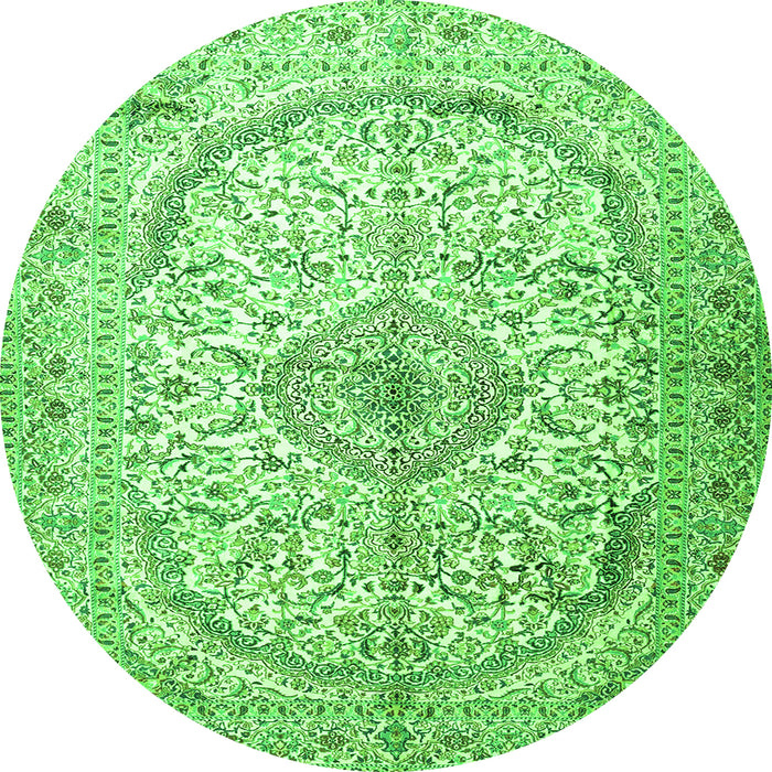 Square Persian Green Traditional Rug, tr4755grn