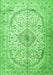 Serging Thickness of Machine Washable Persian Green Traditional Area Rugs, wshtr4755grn