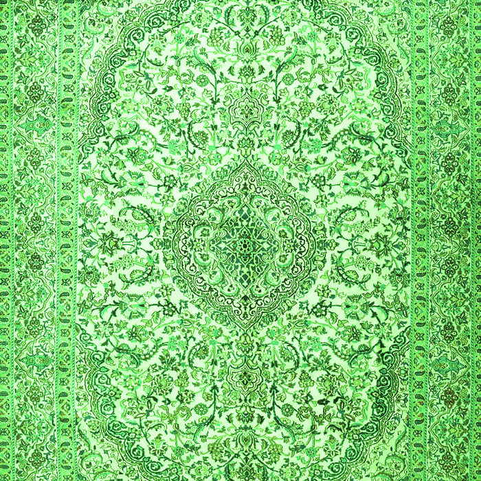 Serging Thickness of Machine Washable Persian Green Traditional Area Rugs, wshtr4755grn