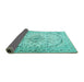 Sideview of Persian Turquoise Traditional Rug, tr4755turq