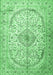 Machine Washable Persian Emerald Green Traditional Area Rugs, wshtr4755emgrn