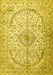 Machine Washable Persian Yellow Traditional Rug, wshtr4755yw