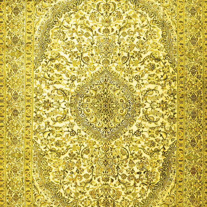 Machine Washable Persian Yellow Traditional Rug, wshtr4755yw