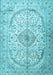 Machine Washable Persian Light Blue Traditional Rug, wshtr4755lblu