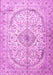 Machine Washable Persian Pink Traditional Rug, wshtr4755pnk