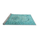 Sideview of Machine Washable Persian Light Blue Traditional Rug, wshtr4755lblu