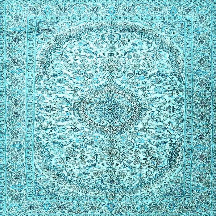 Square Machine Washable Persian Light Blue Traditional Rug, wshtr4755lblu