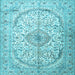 Square Machine Washable Persian Light Blue Traditional Rug, wshtr4755lblu