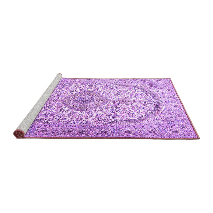 Sideview of Machine Washable Persian Purple Traditional Area Rugs, wshtr4755pur