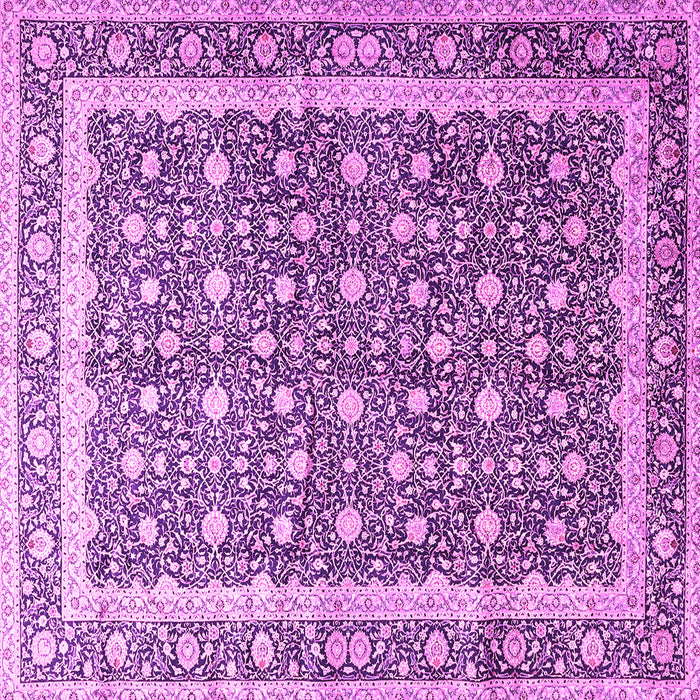 Square Machine Washable Persian Pink Traditional Rug, wshtr4756pnk