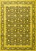 Machine Washable Persian Yellow Traditional Rug, wshtr4756yw