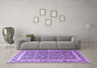 Machine Washable Persian Purple Traditional Area Rugs in a Living Room, wshtr4756pur
