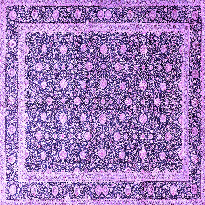 Square Machine Washable Persian Purple Traditional Area Rugs, wshtr4756pur