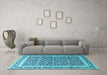 Machine Washable Persian Light Blue Traditional Rug in a Living Room, wshtr4756lblu