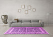 Machine Washable Persian Pink Traditional Rug in a Living Room, wshtr4756pnk