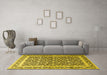 Machine Washable Persian Yellow Traditional Rug in a Living Room, wshtr4756yw