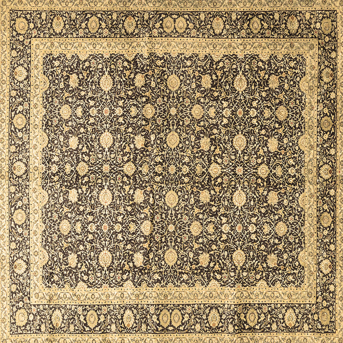 Square Machine Washable Persian Brown Traditional Rug, wshtr4756brn