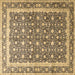 Square Machine Washable Persian Brown Traditional Rug, wshtr4756brn