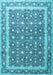 Machine Washable Persian Light Blue Traditional Rug, wshtr4756lblu