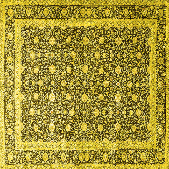 Square Persian Yellow Traditional Rug, tr4756yw
