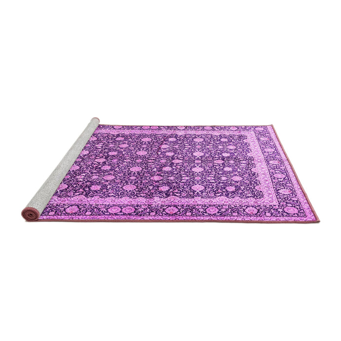 Sideview of Machine Washable Persian Pink Traditional Rug, wshtr4756pnk