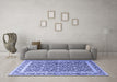 Machine Washable Persian Blue Traditional Rug in a Living Room, wshtr4756blu