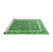 Sideview of Machine Washable Persian Emerald Green Traditional Area Rugs, wshtr4756emgrn
