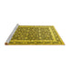 Sideview of Machine Washable Persian Yellow Traditional Rug, wshtr4756yw