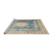 Sideview of Machine Washable Traditional Tan Brown Rug, wshtr4757