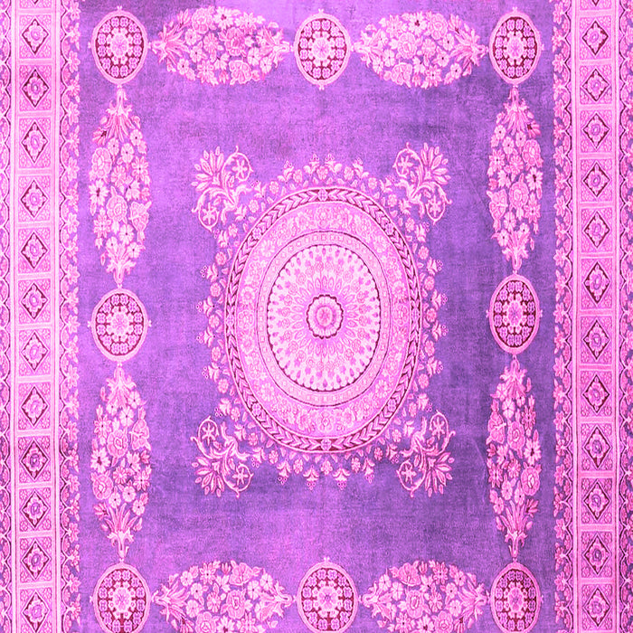 Machine Washable Medallion Pink Traditional Rug, wshtr4757pnk
