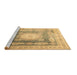 Sideview of Machine Washable Medallion Brown Traditional Rug, wshtr4757brn