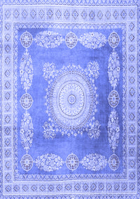 Medallion Blue Traditional Rug, tr4757blu