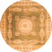 Square Medallion Orange Traditional Rug, tr4757org